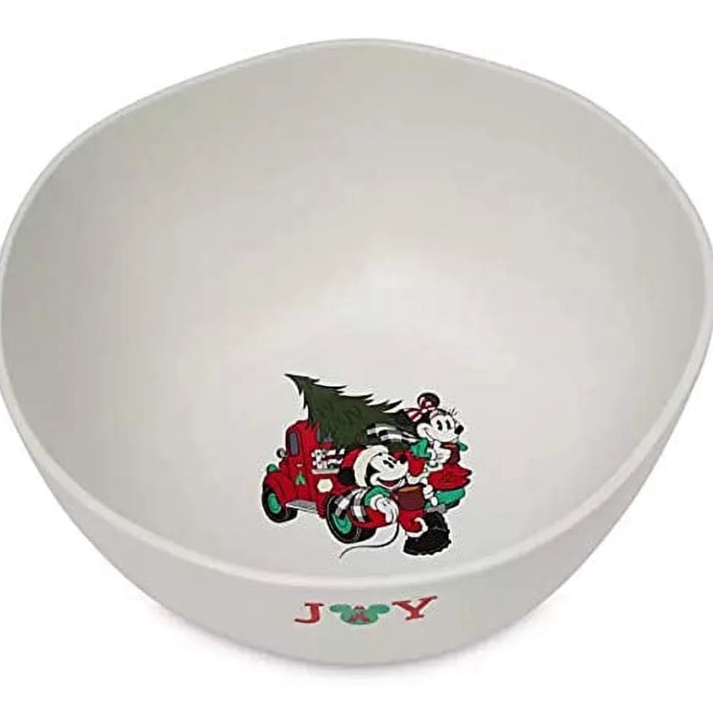 Disney Festive Joy Bowl - White with Red and Green Design